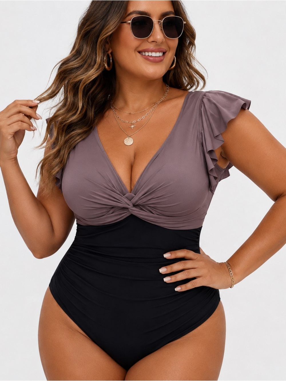 Blooming Jelly 2XL Tummy Control One Piece Swimsuit Lace-Up Back NWT